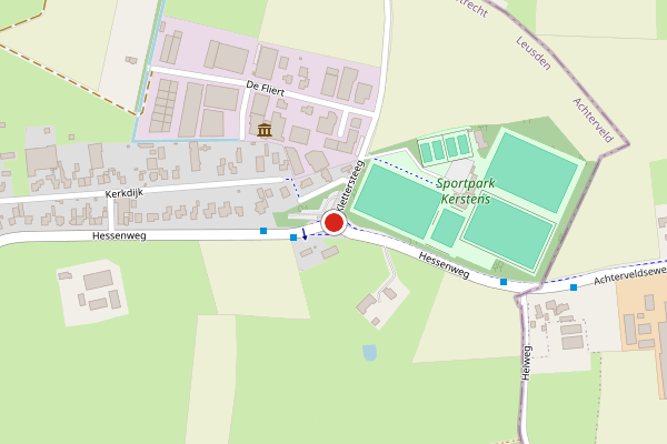 Brandweer-melding op Hessenweg, Achterveld op 3 juni, kaart-overzicht