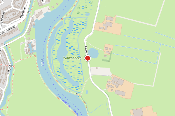 Brandweer-melding op Zuidereind, Baarn op 4 juni, kaart-overzicht