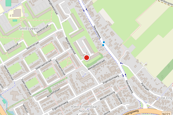 Brandweer-melding op Weegbreestraat, Soest op 6 juni, kaart-overzicht