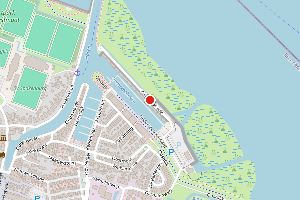 Brandweer-melding op Zuiderzeekade, Bunschoten-Spakenburg op 6 juni, kaart-overzicht
