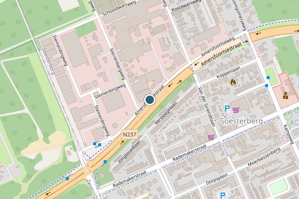 Politie-melding op Amersfoortsestraat, Soesterberg op 9 juni, kaart-overzicht