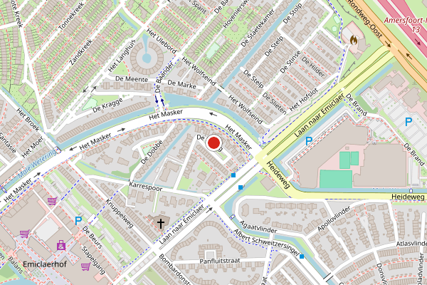 Brandweer-melding op De Strang, Amersfoort op 10 juni, kaart-overzicht