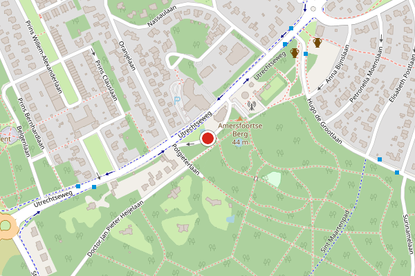 Brandweer-melding op Utrechtseweg, Amersfoort op 14 juni, kaart-overzicht