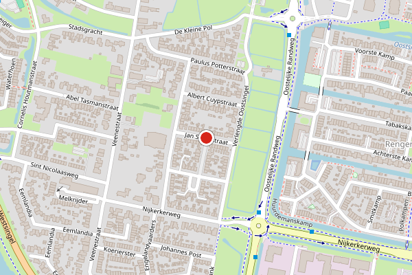 Brandweer-melding op Jan Steenstraat, Bunschoten-Spakenburg op 18 juni, kaart-overzicht