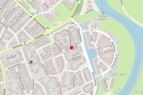 Brandweer-melding op Banckertlaan, Baarn op 18 juni, kaart-overzicht