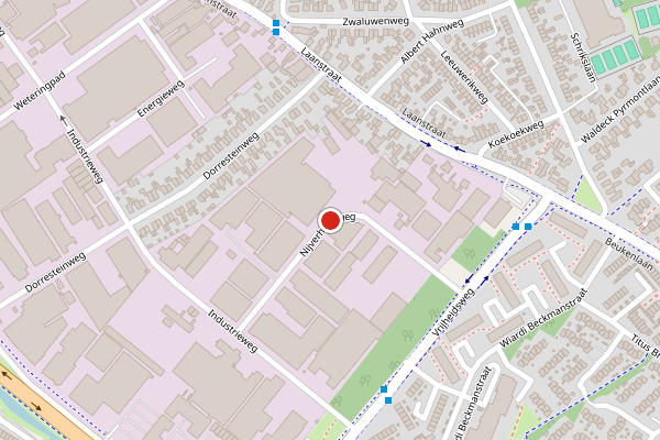 Brandweer-melding op Nijverheidsweg, Soest op 20 juni, kaart-overzicht