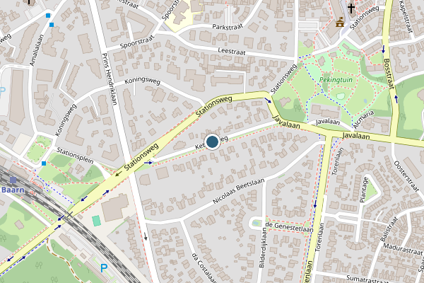 Politie-melding op Kettingweg, Baarn op 20 juni, kaart-overzicht