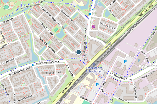 Politie-melding op Lester Youngstraat, Amersfoort op 20 juni, kaart-overzicht