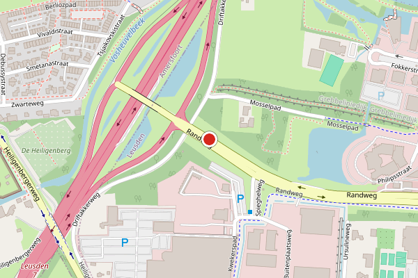 Brandweer-melding op Randweg, Leusden op 20 juni, kaart-overzicht