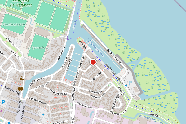 Brandweer-melding op Zuiderzeeboulevard, Bunschoten-Spakenburg op 21 juni, kaart-overzicht