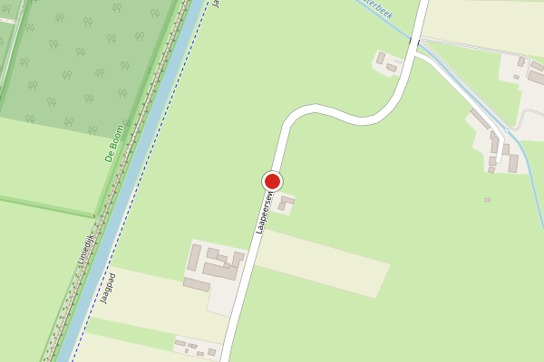 Brandweer-melding op Laapeerseweg, Leusden op 22 juni, kaart-overzicht