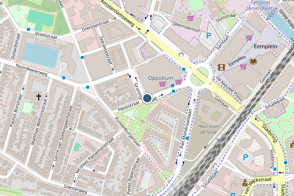 Politie-melding op Groningerstraat, Amersfoort op 25 juni, kaart-overzicht