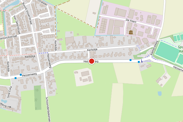 Brandweer-melding op Hessenweg, Achterveld op 27 juni, kaart-overzicht
