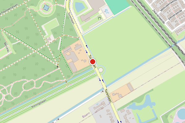 Brandweer-melding op Torenlaan, Baarn op 27 juni, kaart-overzicht