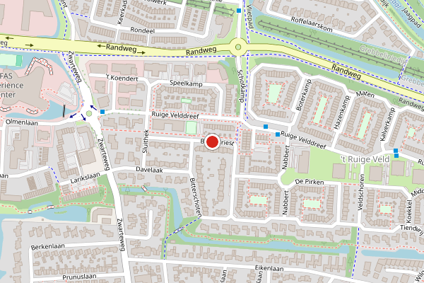Brandweer-melding op Bouwdriest, Leusden op 5 mei, kaart-overzicht